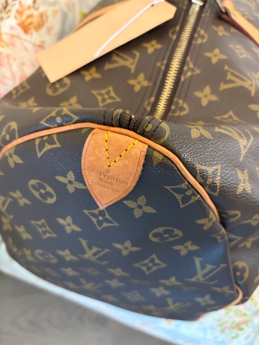 Louis Vuitton Monogram Canvas Keepall 55 Duffel Bag with Vachetta Trim - Picture 3 of 11